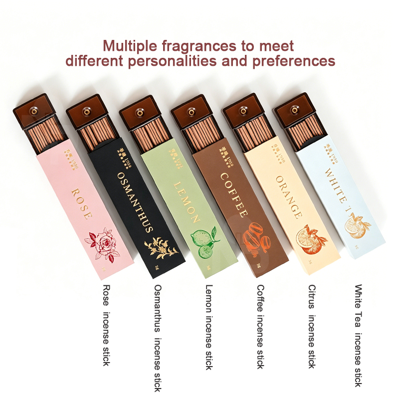 Home Fragrance Business - 2パック40本入り携帯用線香ホルダー付き、コーヒーレモンローズの香り、臭いを除去、気分を落ち着かせる、旅行、ビジネス、オフィス、家庭用