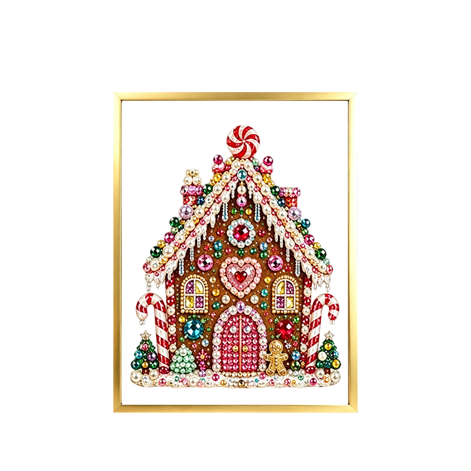Home Fragrance Gingerbread - DIYクリスマスジンジャーブレッドハウスダイヤモンドペインティングキット、フレーム付きクリスマスキャンディーハウスアートセット、ホリデー親子手作りクラフトおもちゃのポイント