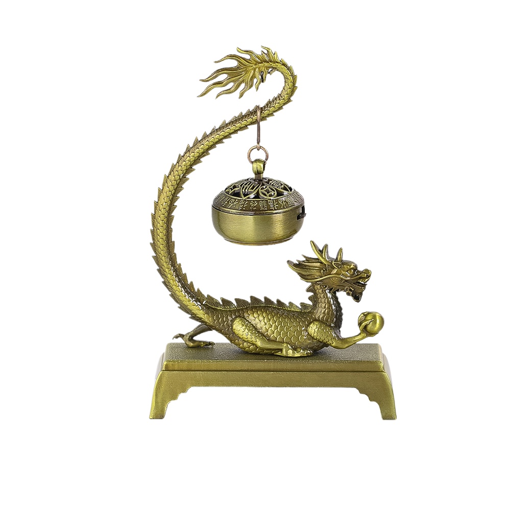 Home Fragrance Business - 合金ヴィンテージ中国ドラゴン香炉オフィスビジネス茶道アクセサリー白檀ホームフレグランス装飾製品