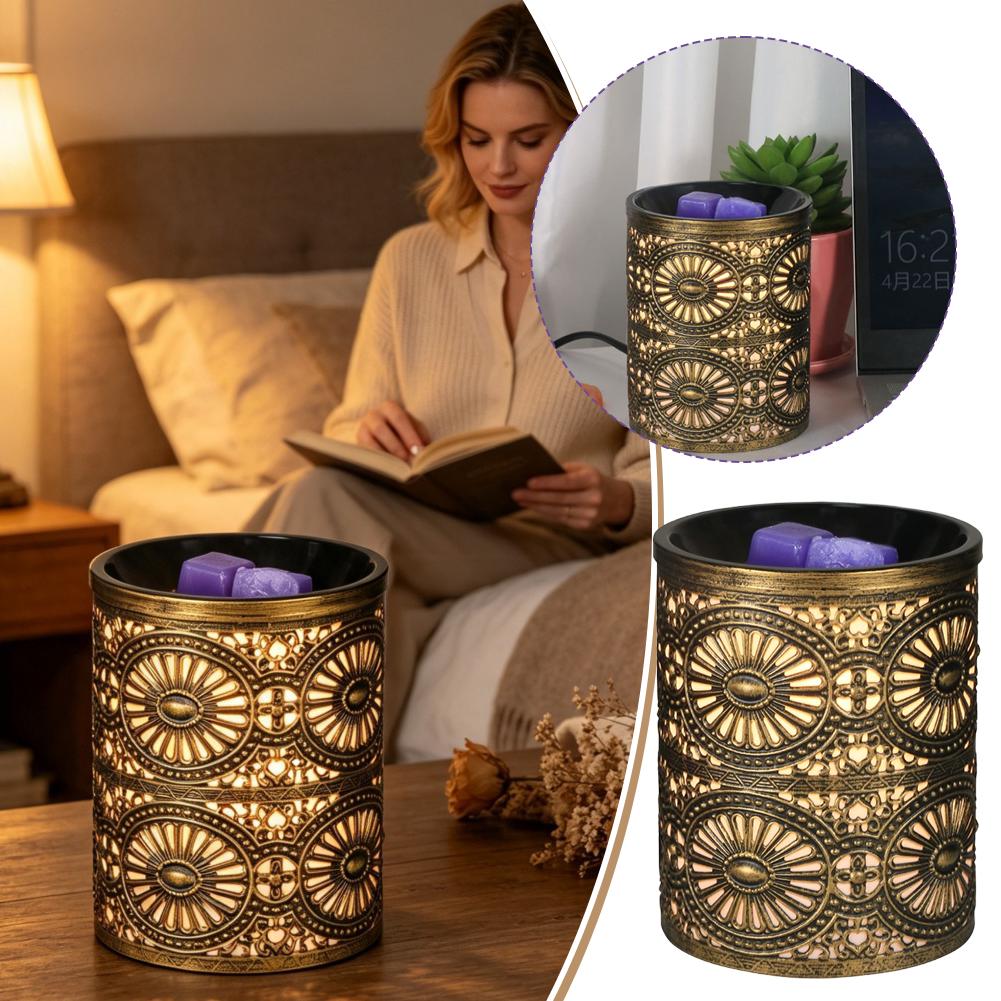 Fragrance Home Decor - 新しい香りのナイトライト、金色の幾何学模様の鉄製キャンドルスタンド、クリエイティブなアロマセラピーキャンドルカップ、卓上ホームデコレーションオーナメント