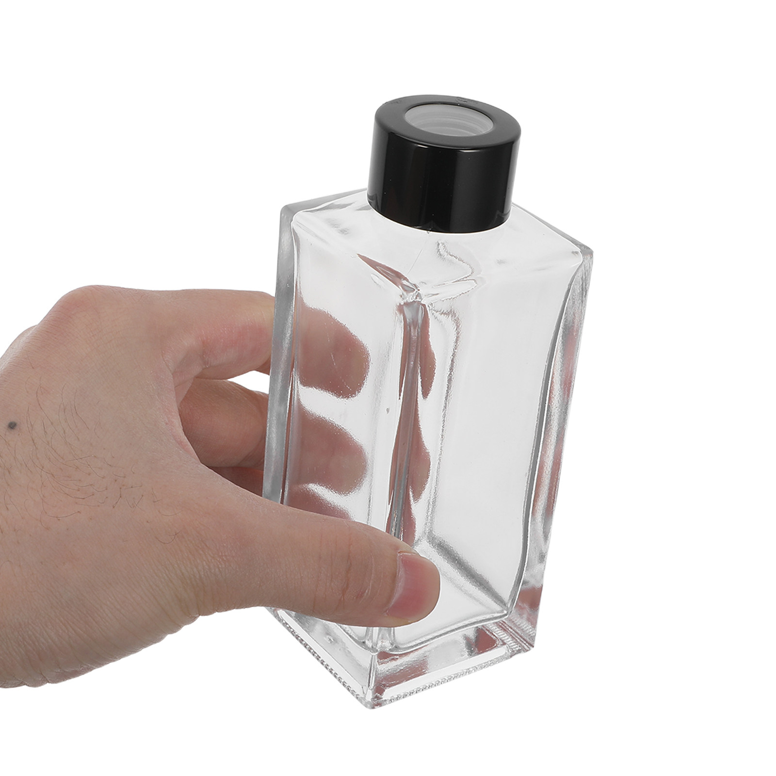 Home Fragrance Diffusers - 4 セットバスルームフレグランスディフューザーリード小型ミニ透明ガラス香水詰め替えボトルセットホームアロマセラピールーム香りスティック