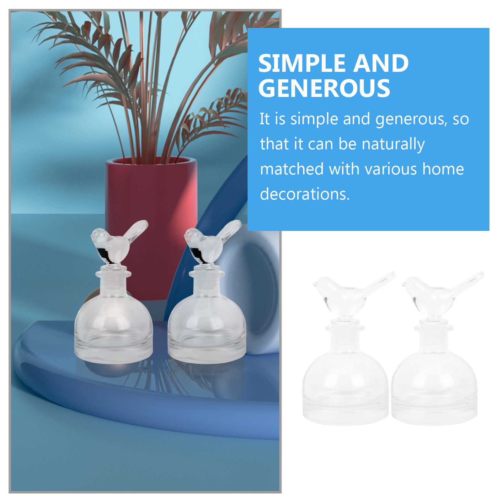 2 個のガラス香水瓶プレミアムクリア頑丈な家庭用車装飾フレグ - Fragrance Home Decor のレビューと価格