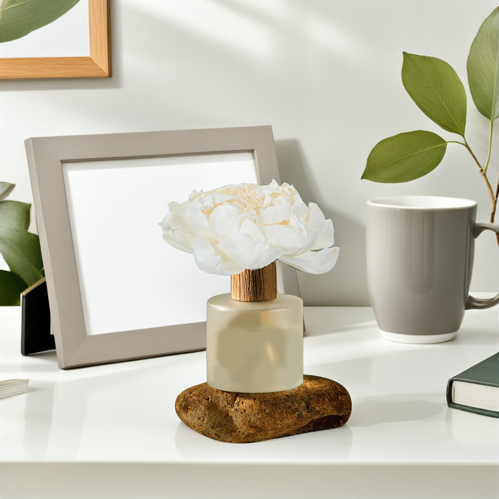 牡丹の花型フレグランスディフューザー 12cm 人工牡丹の花 - Fragrance Home Decor のレビューと価格