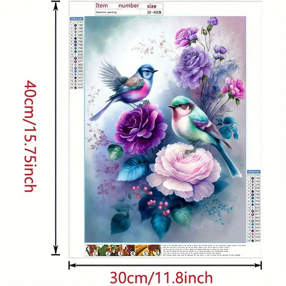 鳥のさえずりと花の香りのダイヤモンドペインティングセット1セ - Fragrance Home Decor のレビューと価格