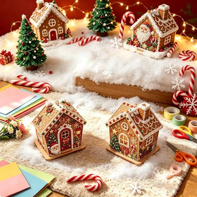 DIYパールアートクリスマスハウスダイヤモンドペインティング - Home Fragrance Gingerbread のレビューと価格