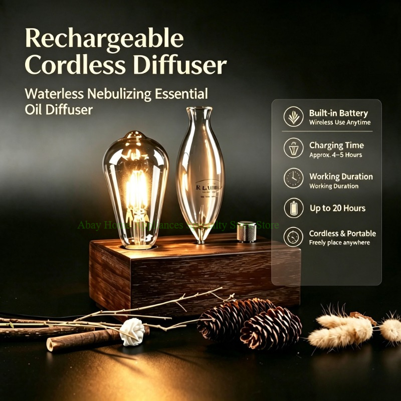充電式無水ネブライジングエッセンシャルオイルディフューザー  - Home Fragrance With Essential Oils のレビューと価格