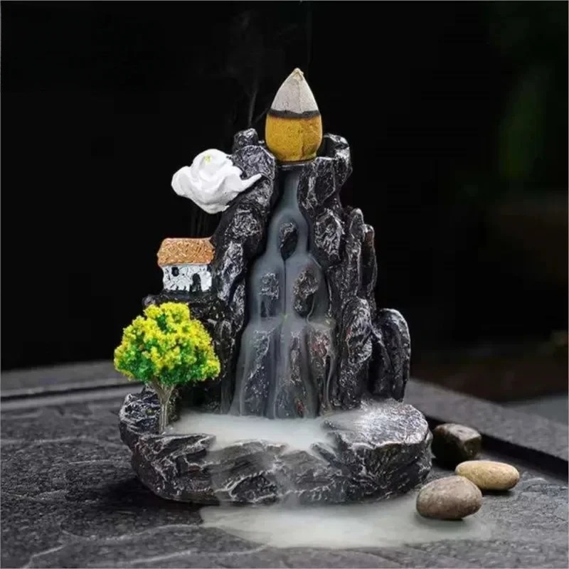 逆流香炉 山水滝 アロマスモーク 禅香炉 ホームデコレーショ - Smokeless Incense Stick のレビューと価格