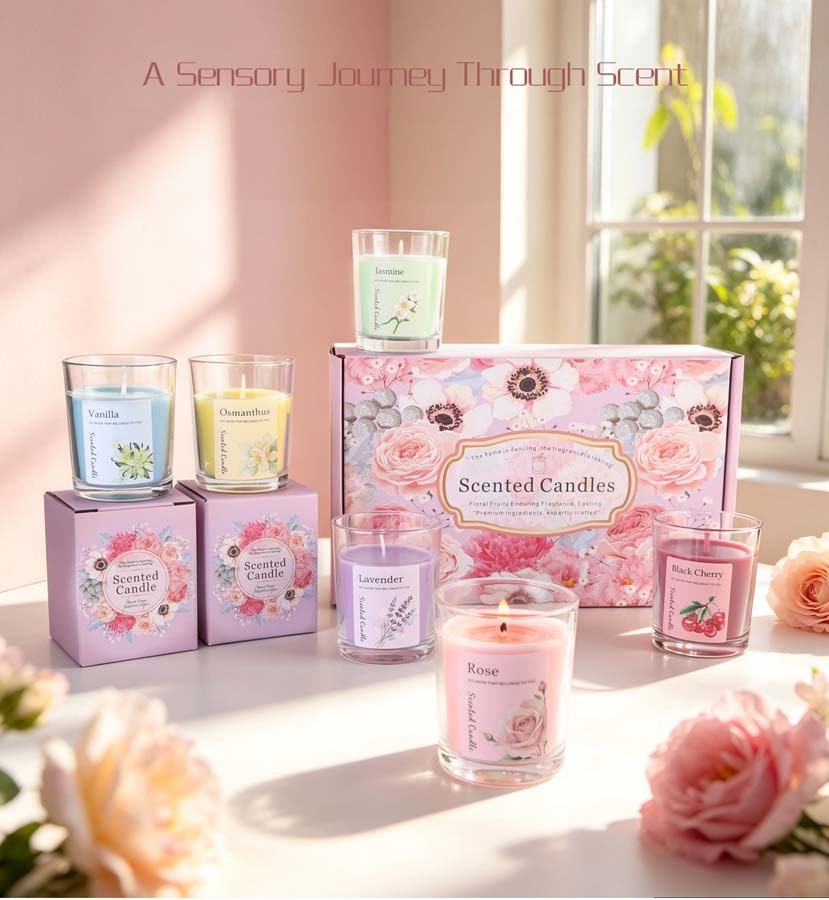 アロマセラピーアロマキャンドルギフトセット 6種類の香りのガ - Fragrance Home Decor のレビューと価格