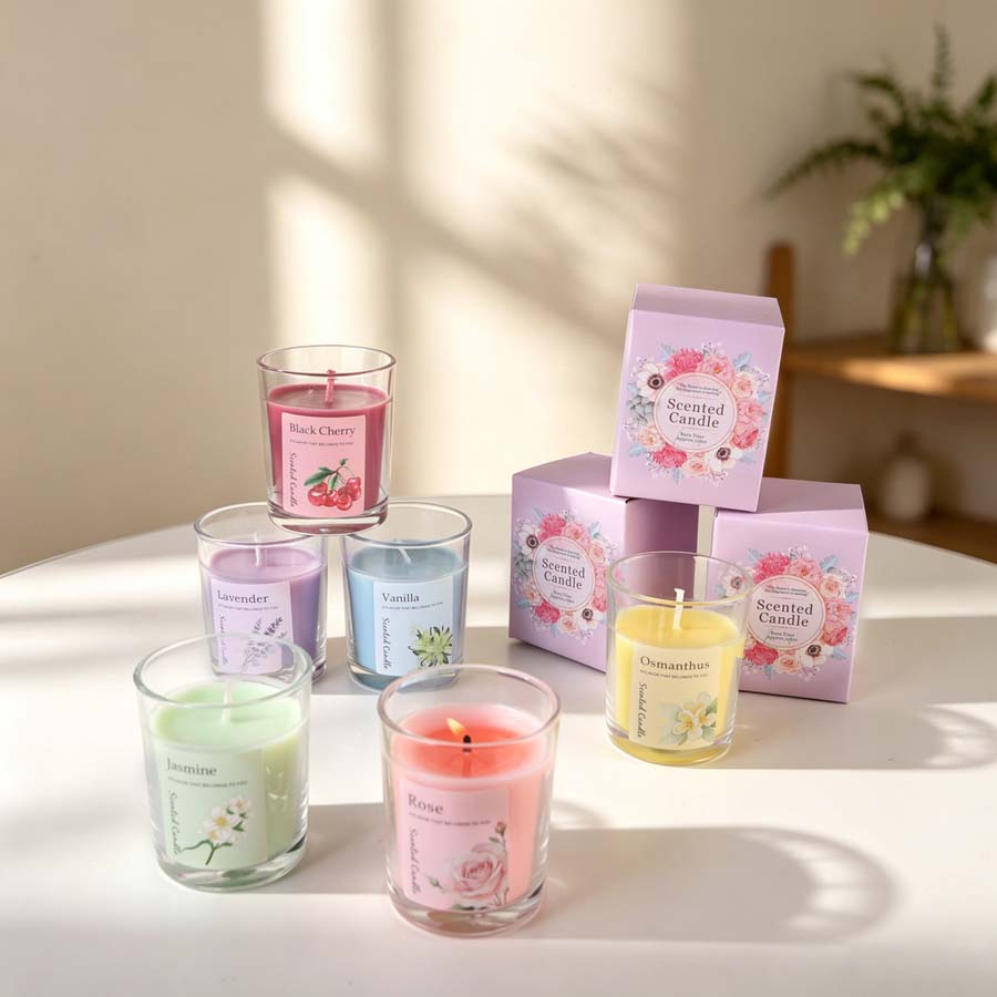 アロマセラピーアロマキャンドルギフトセット 6種類の香りのガ - Fragrance Home Decor のレビューと価格