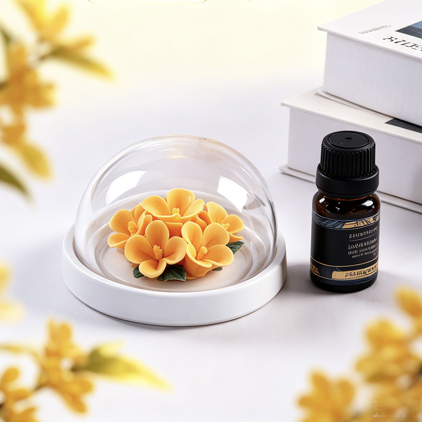 セラミック製キンモクセイの花のアロマディフューザーセット 高 - Home Fragrance Business のレビューと価格