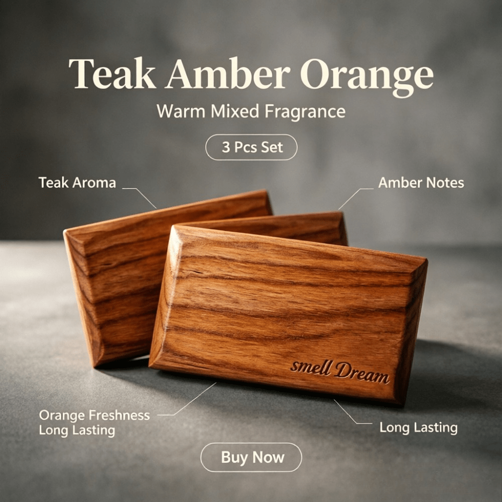 車用芳香剤 チーク・アンバー・オレンジウッドの香り ブロック - Fragrance Home Decor のレビューと価格